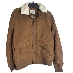 Cody James Dark Brown Swayed Bomber‎ Men's Jacket SZ S